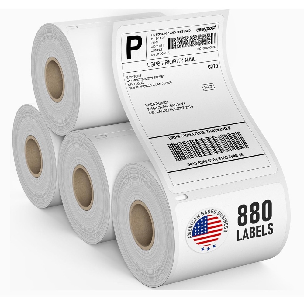 Lot of 4 Thermal Shipping Labels Compatible w Dymo LabelWriter 4XL 1744907 4x6